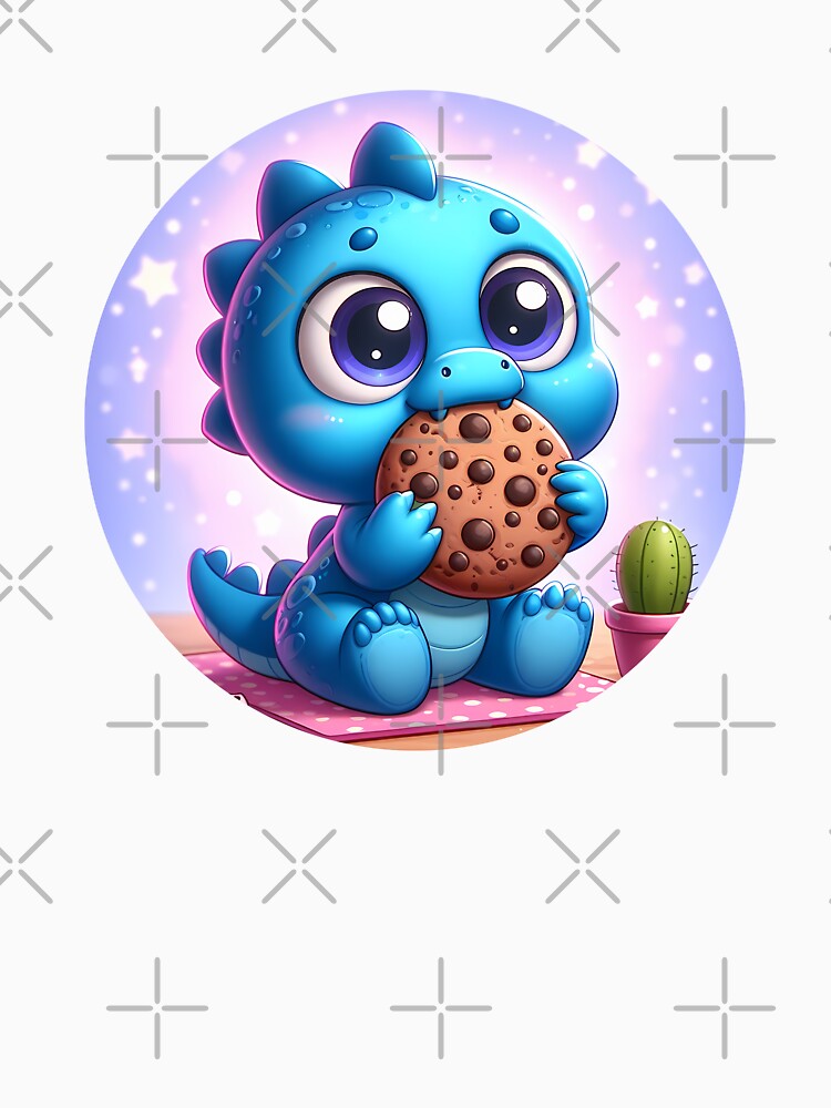 little dinosaur in blue with chocolate biscuit by Toms Tee