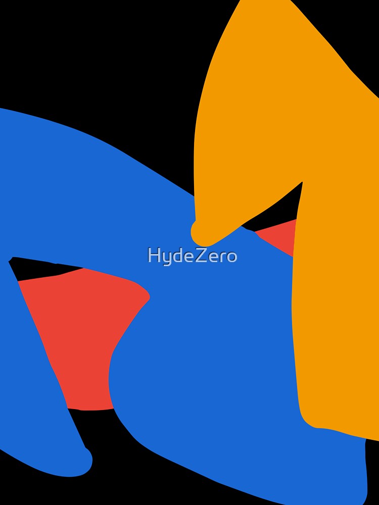 Hand-Drawn Red Yellow Blue Abstract Art by HydeZero