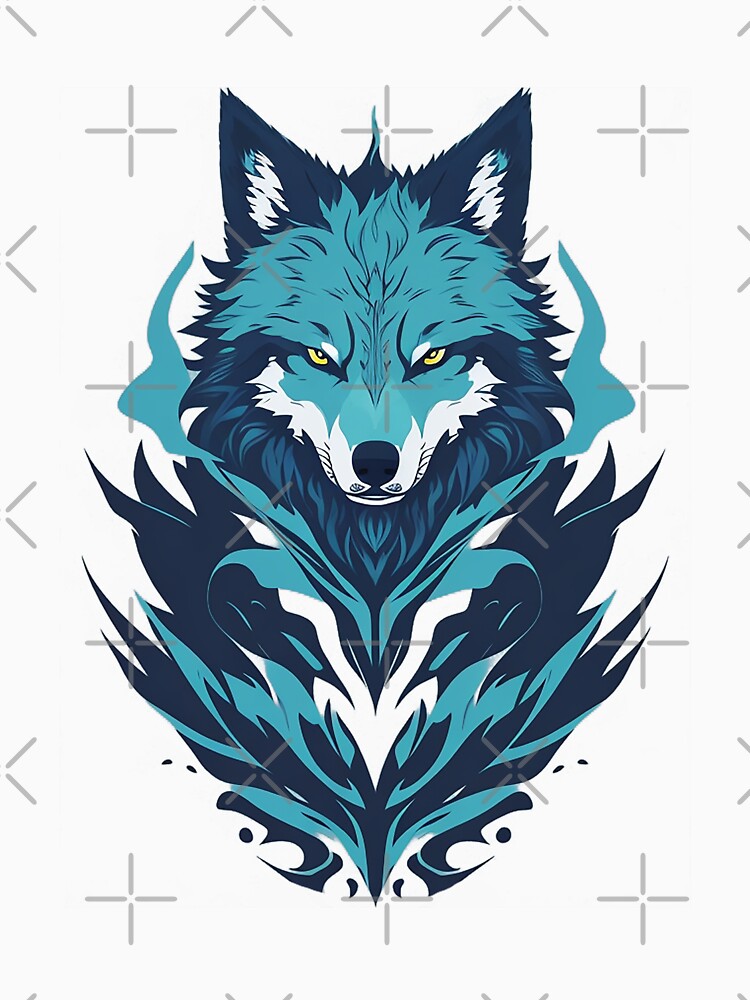 Blue Vector Style Wolf Logo by NordicBadger