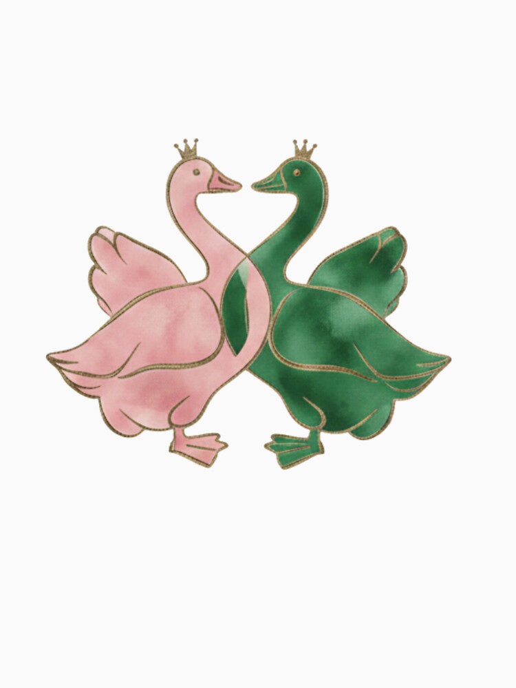 Viral Pink & Green Geese Design Art | Aesthetic Cottagecore Animal Print by mouhamii⭐⭐(98k)