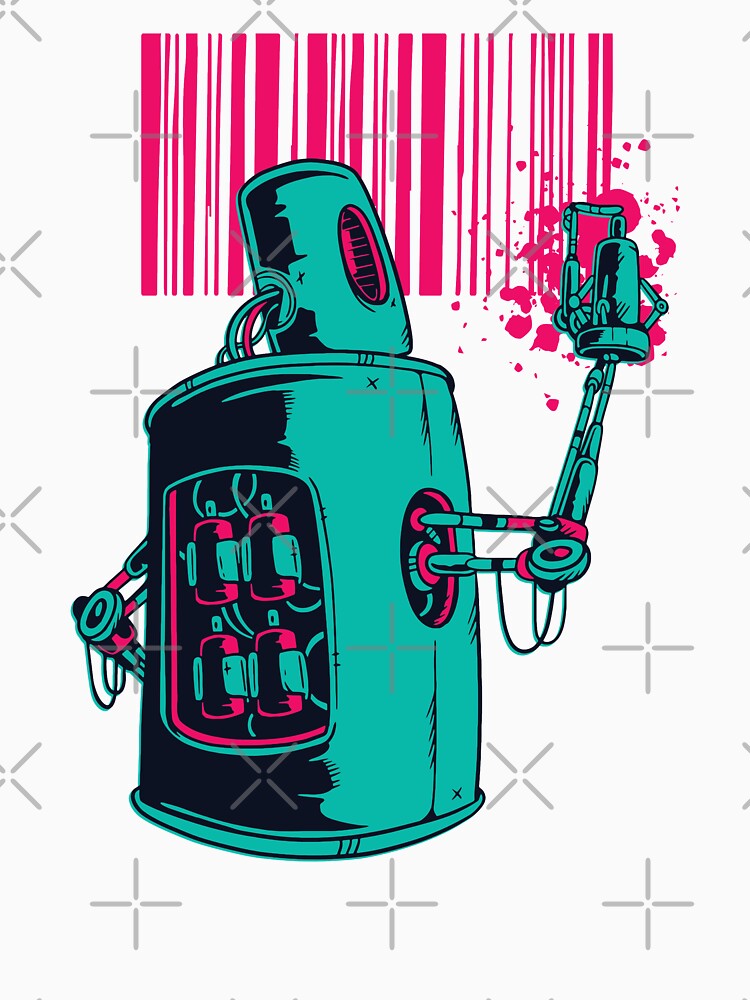 Robot barcode graffiti by GoodQuality