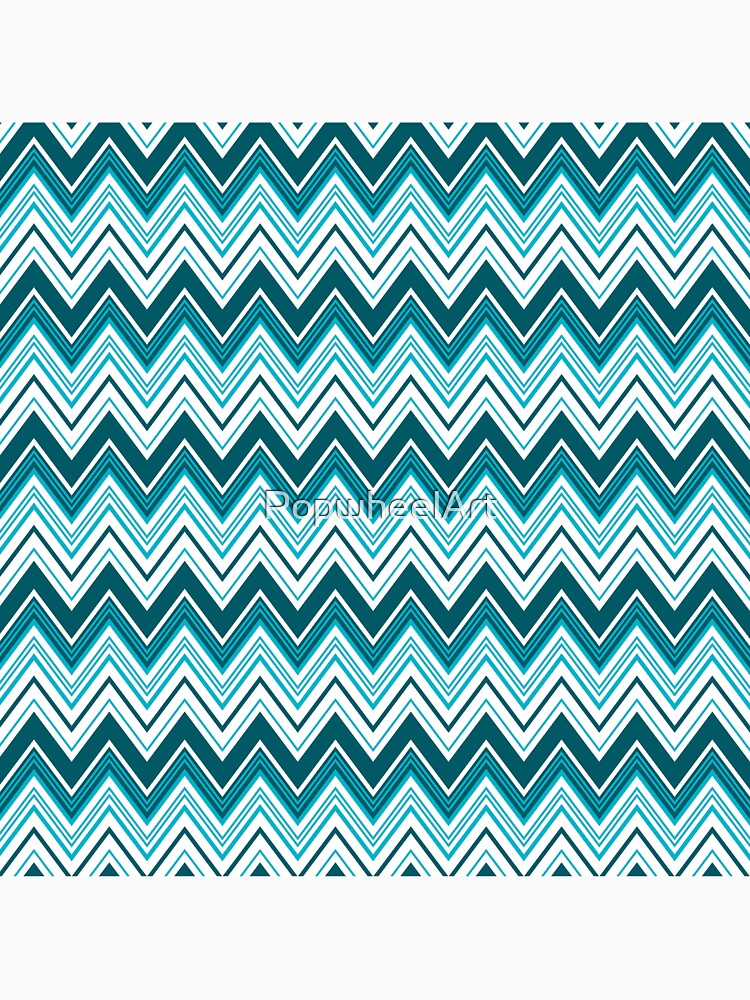 Aqua Teal Chevron Pattern by PopwheelArt