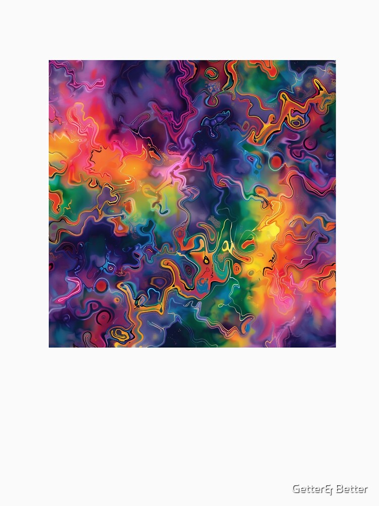 Vibrantly Swirled Rainbow Tie-dye Shirt of Joyful Hues by Getter& Better
