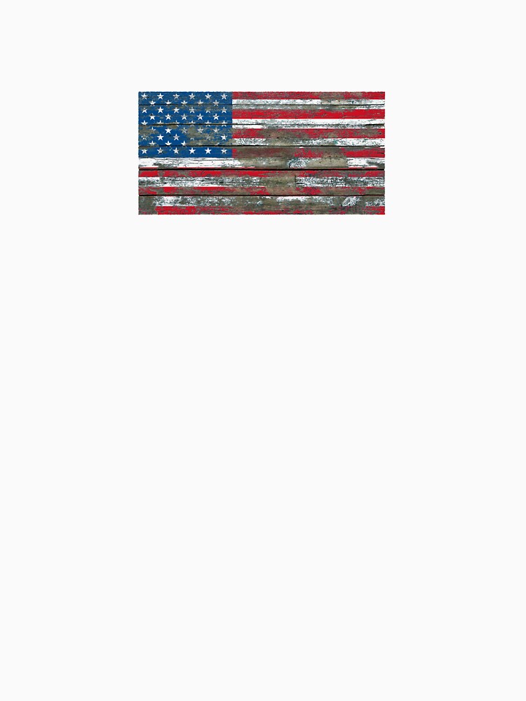 Flag of United States on Rough Wood Boards Effect by JeffBartels