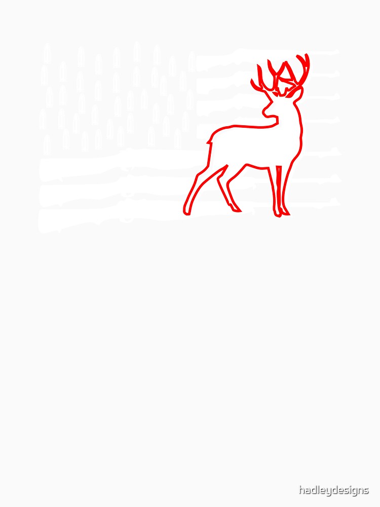 American Flag with one row with a rifle inside one of the stripes Instead of stars white by hadleydesigns