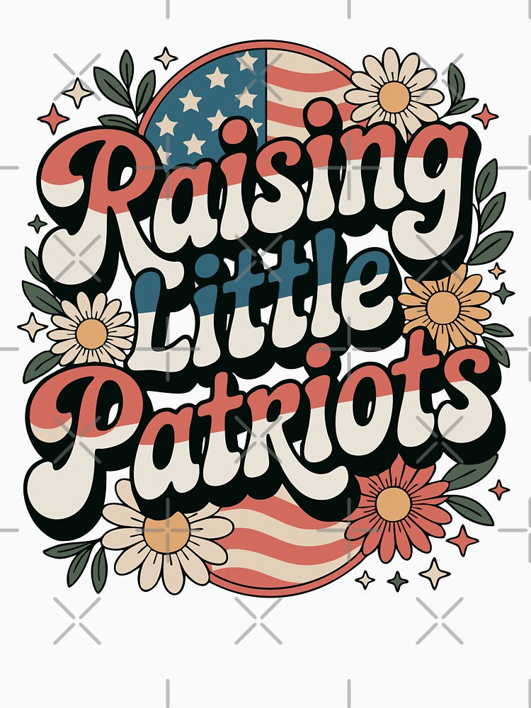 Raising Little Patriots Vintage Floral Design for Patriotic Moms by Kuku-Craft