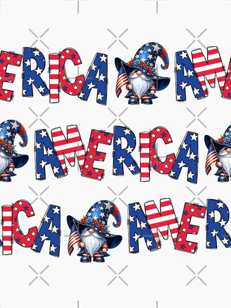 Patriotic AMERICA with gnomes, by K.M. Creations