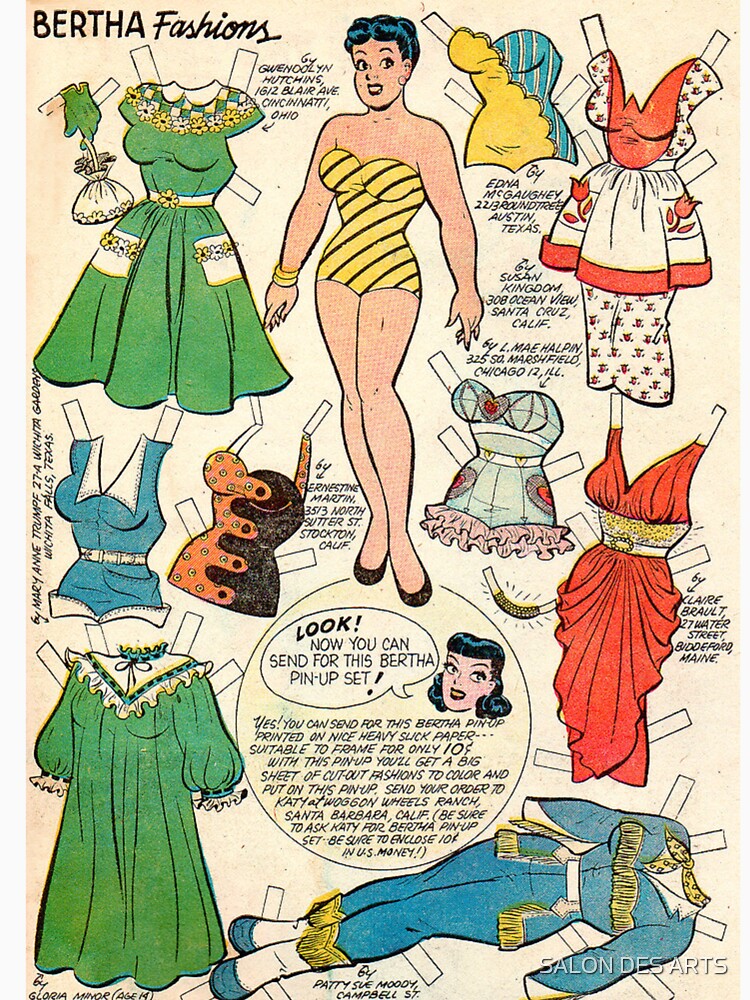 Bertha Fashions (1954) - Vintage Paper Doll by SALON DES ARTS