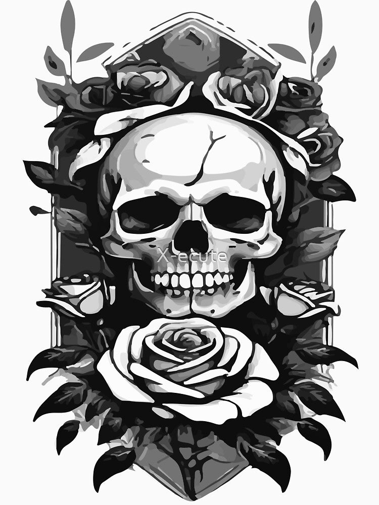 Skull shirt design gift idea wall decoration wall art birthday by X-ecute