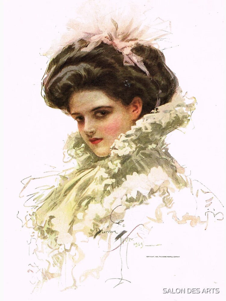 The Pink Ribbon (1909) - Harrison Fisher by SALON DES ARTS