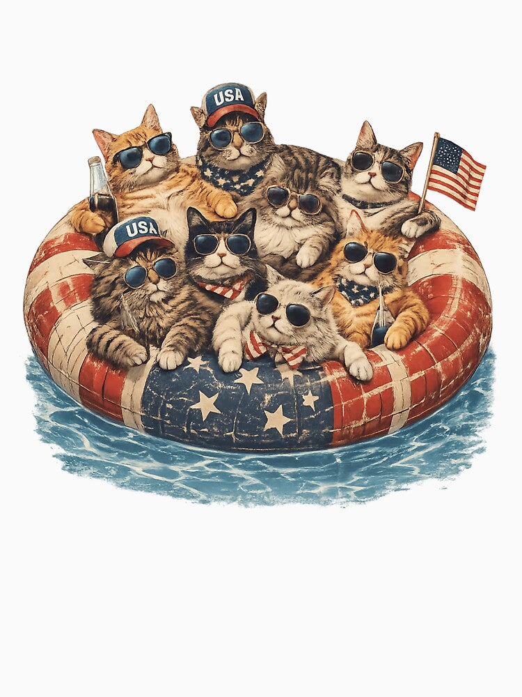 Patriotic Cat, 4th of July Cat, Funny Americana Cat Lover by To101ARt