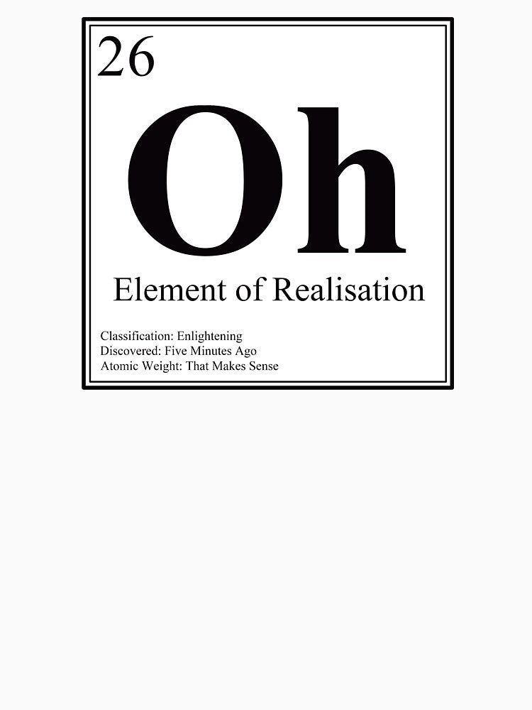 Oh - Element of Realisation - Funny Periodic Table Card by Estalon