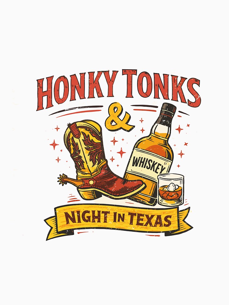 Honky Tonks & Whiskey Texas Night by Matinez Pink