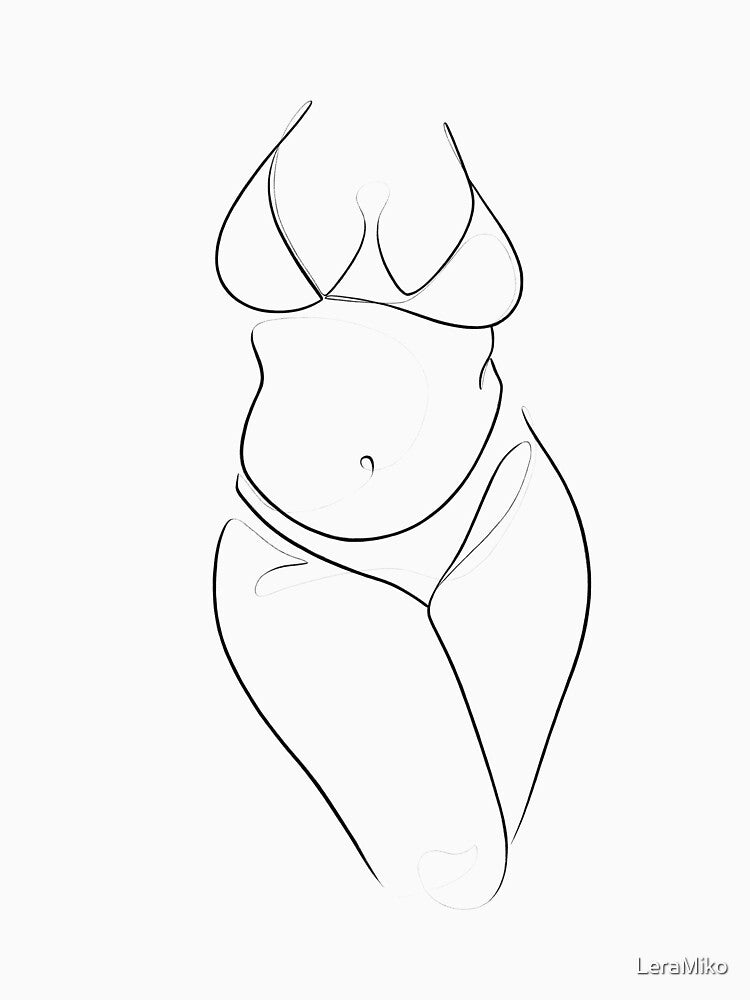 Female Body Line art, Woman line drawing by LeraMiko