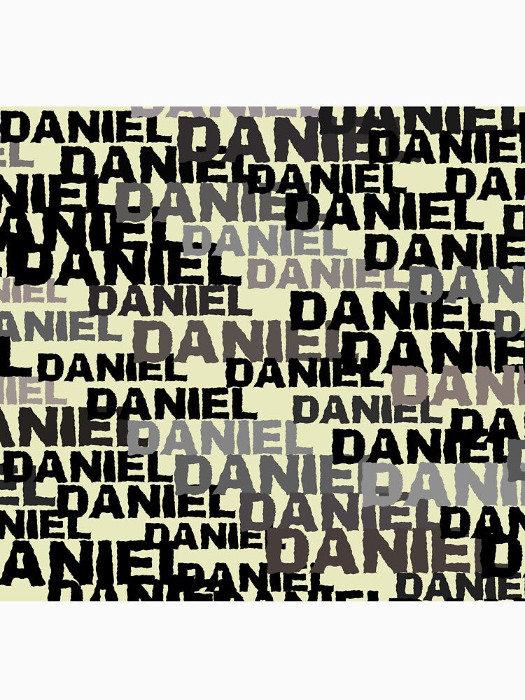 Daniel Name Custom Pattern Yellow by analogsandpixel