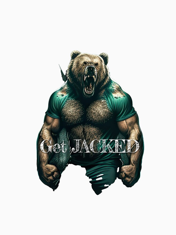 Get JACKED Bodybuilding Fitness Gym Workout Exercise Merch Print Design by tengamerx Unisex , , , Long Sleeve Tee