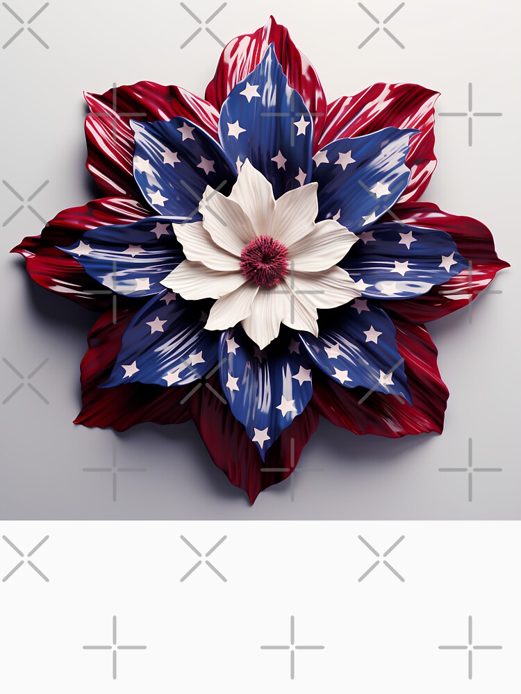 American flag flower overlay print by dcrc