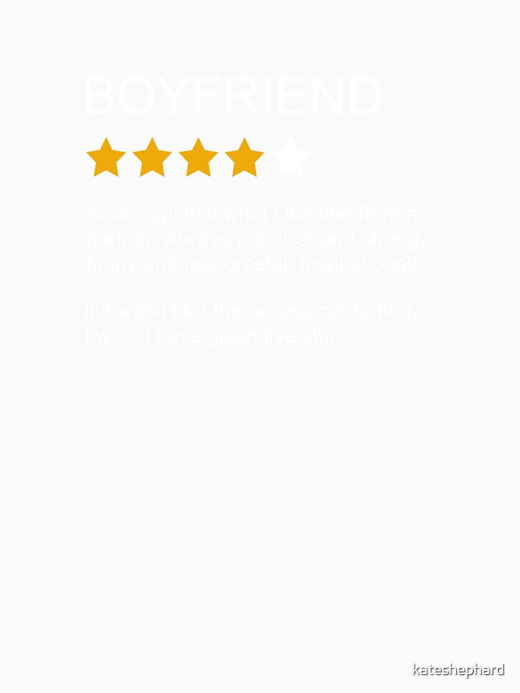 Funny Boyfriend Review 4 Star Rating Boyfriend by kateshephard