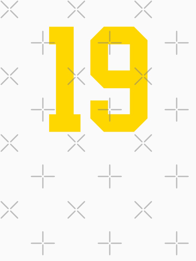 Bold Yellow Sports Number 19 by NECHSTORE