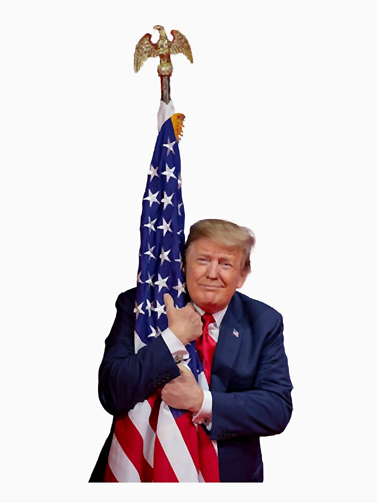 Donald Trump Hugging American Flag by AnhDoo