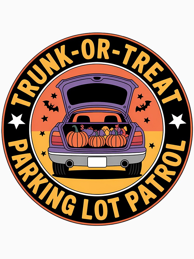 Trunk or Treat Parking Lot Patrol – Volunteer Staff Halloween Badge by lobby-art