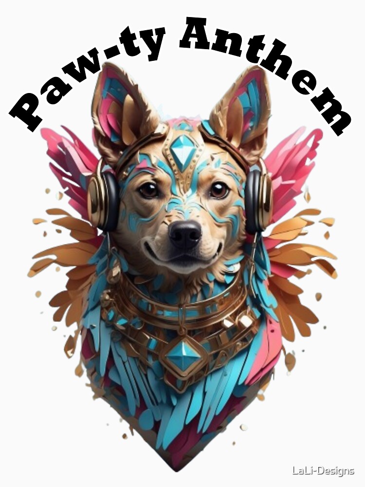"Paw-ty Anthem" - Colorful Dog Festival Design by LaLi Designs by LaLi-Designs
