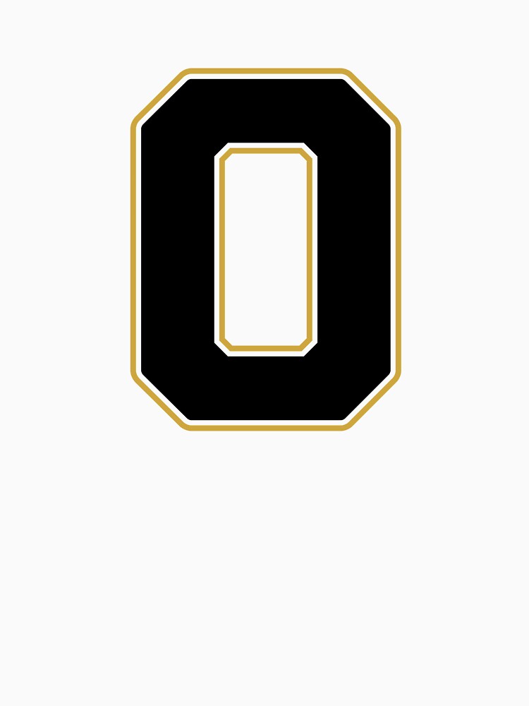 Jersey Number 0 / Player Shirt Number Zero (Black with Gold Outline) by STUDIO-72