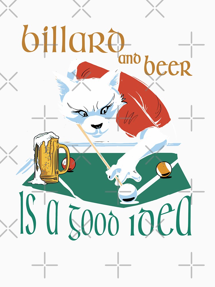 Billiard fox, saying billiards and beer is a good idea, billiard saying, leisure outfit for billiard players by ChrUzDesigner
