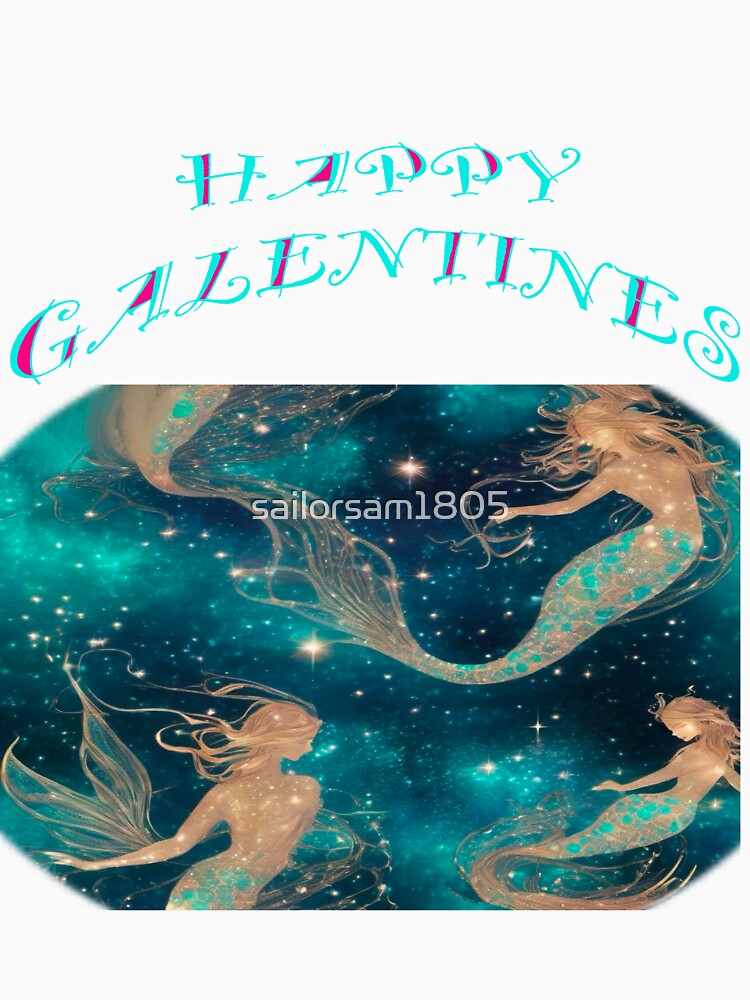 2 Mermaids posing for Galentines card, perfect gift idea for Galentines day by sailorsam1805