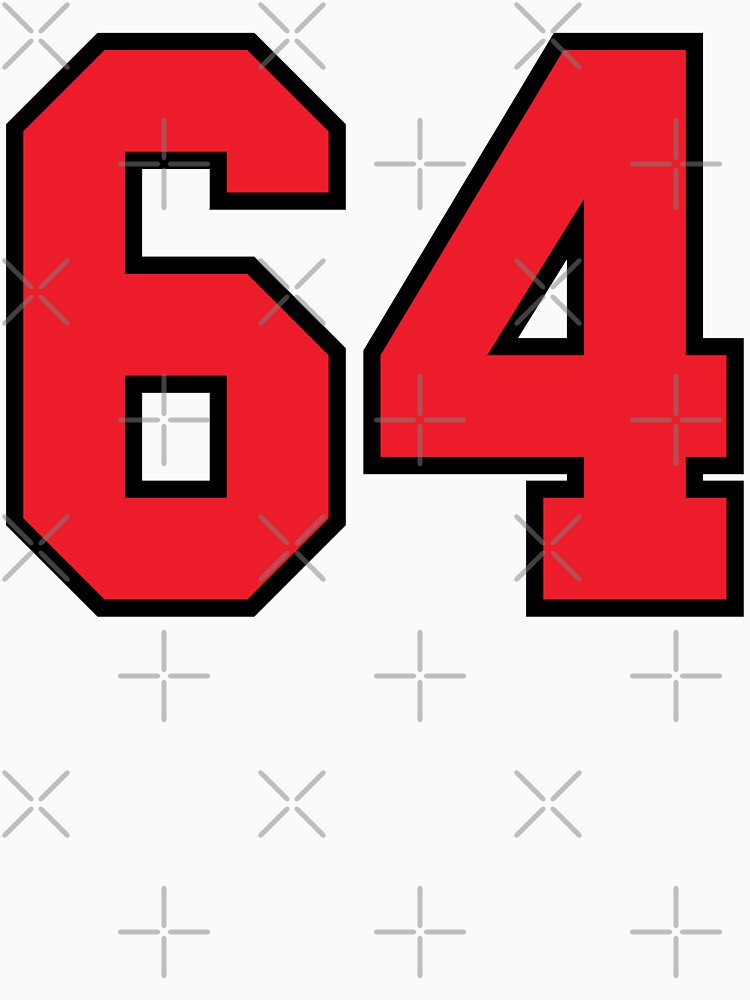 64 Sports Jersey Sixty Four Red Number Black by infrontofyou