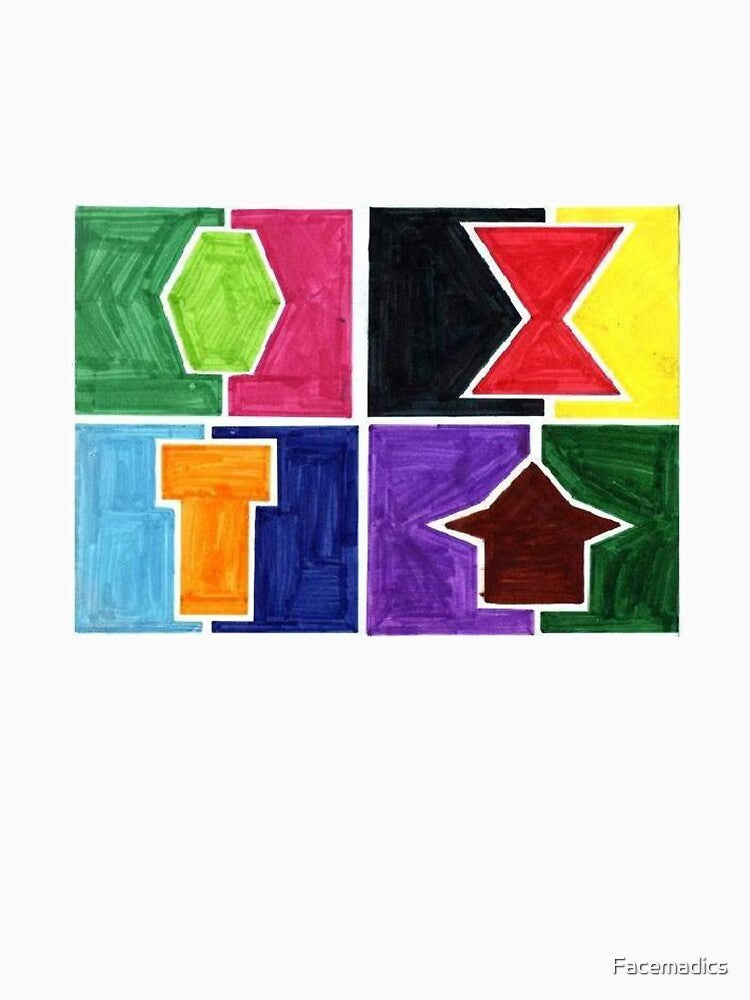 4 Cclors Card (Facemadics colorful iIllustration shape drawing) by Facemadics
