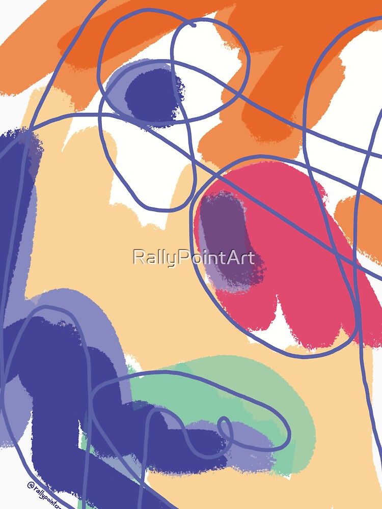 Colorful Line Art Doodle Abstract by RallyPointArt