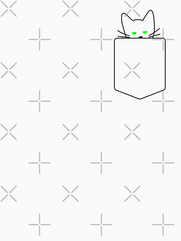 Green Eyed Cat In Pocket | One Line Drawing | One Line Art | Minimal | Minimalist by One-Line-Artist