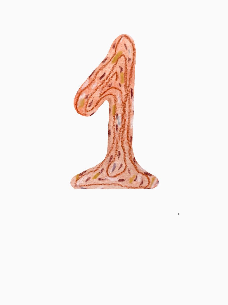 Number one figure red textured watercolor sketch by Yana Mustafina | Boho Soulful Designs
