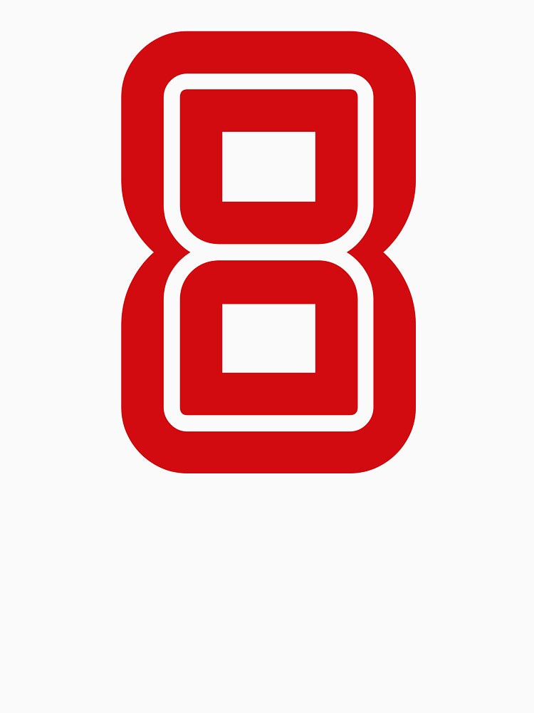 No. 8 / Player Number Eight / Football Player Number 8 (Red) by STUDIO-72