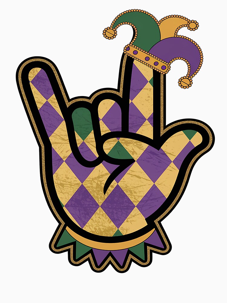 Mardi Gras Rock Hand Sign Outfit Rocker Men Boys Kids by GaryBellcvbnb