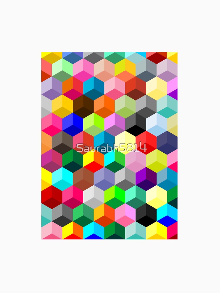 Colorful Hexagonal Pattern-Honeycomb Cubes by Saurabh5814
