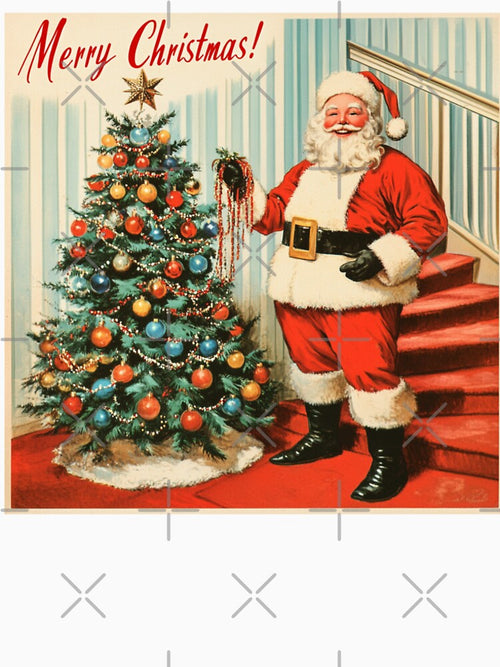 50's Vintage retro santa claus with christmas tree by The Art of Kkatarynka