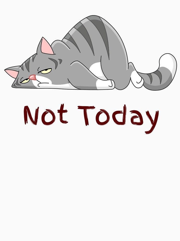 Not today! Lazy Cat! by Tsako Unisex , , , Long Sleeve Tee