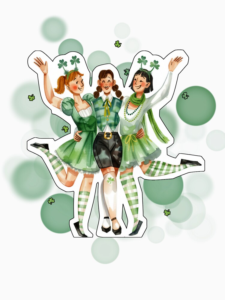 Irish Women in Traditional Dress with Shamrocks St Patricks Design by iamKRUK