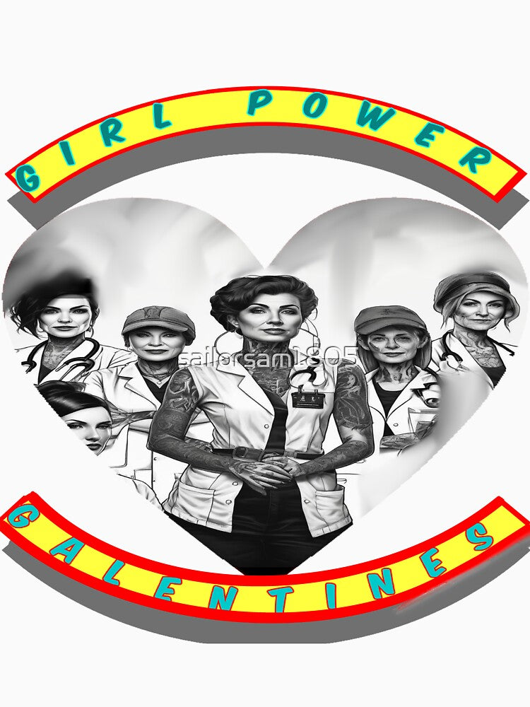 Black and white Girl power galantine’s, medical doctors and nurses by sailorsam1805