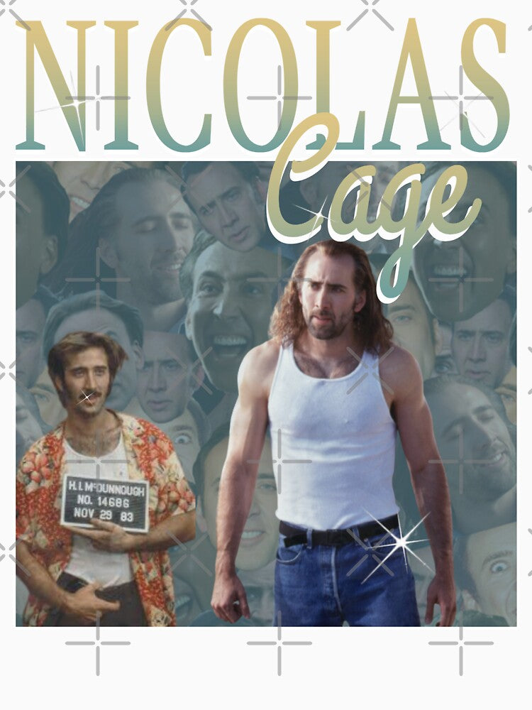 Nicholas Cage Vintage - Nicolas Cage - Nick Cage - Nic Cage by PAFDesign Unisex , , , Long Sleeve Tee