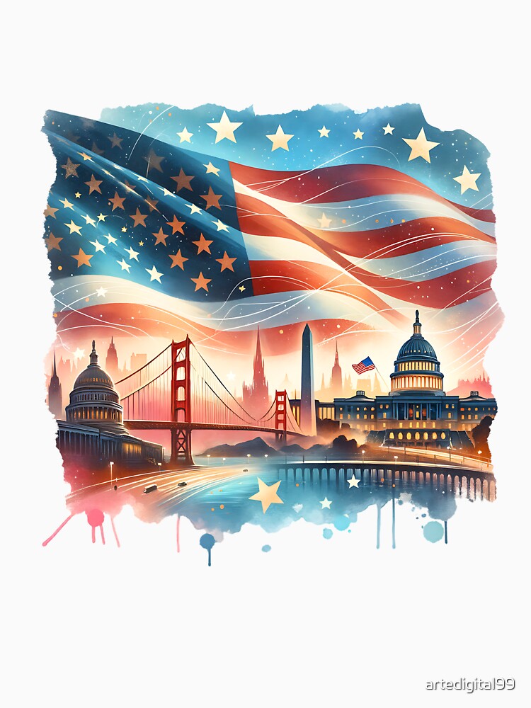 American Flag Artwork – Patriotic USA Illustration by artedigital99