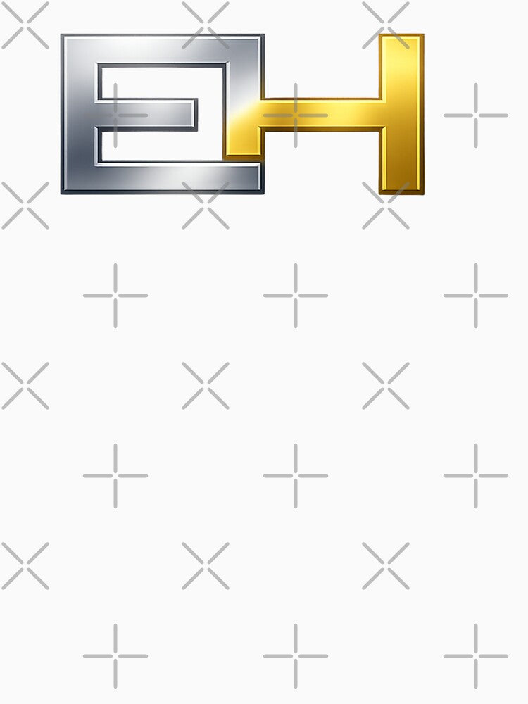 EH Metallic Monogram Logo on Black Background | Modern Luxury Initials Design by Joyfulfabric