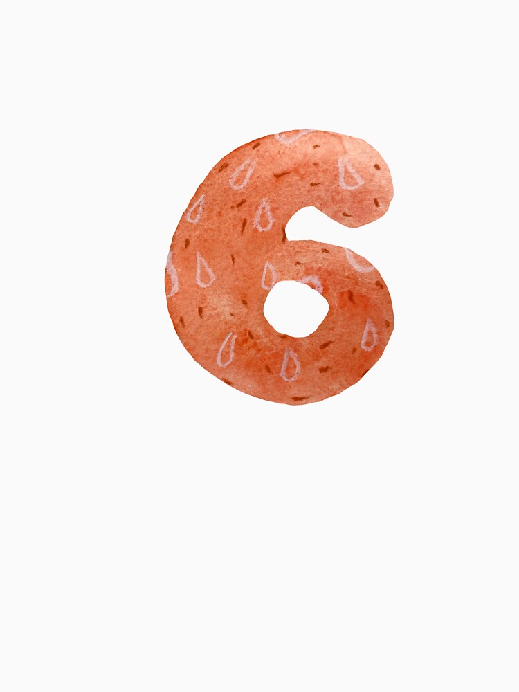 Number six textured red a watercolor sketch black by Yana Mustafina | Boho Soulful Designs