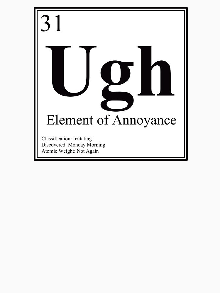 Ugh - Element of Annoyance - Funny Periodic Table Card by Estalon