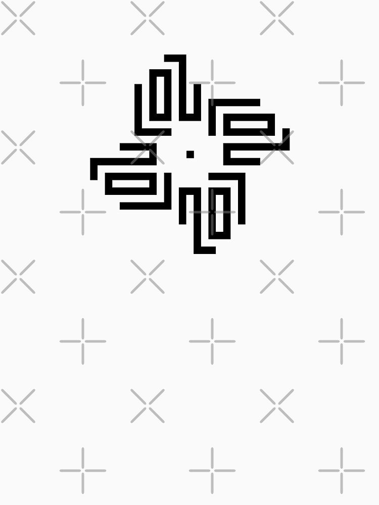 LOU | Black  | Modern Geometric Kufi Calligraphy | From Name to Art by FOR YOUR NAME