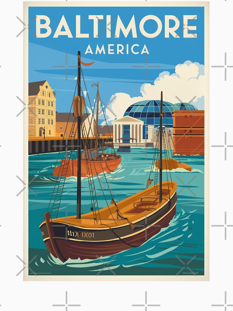 Baltimore Vintage Travel Poster by TravelerRat