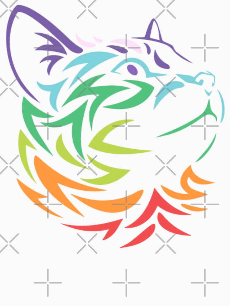 colorful cat graphic design by LionessLove