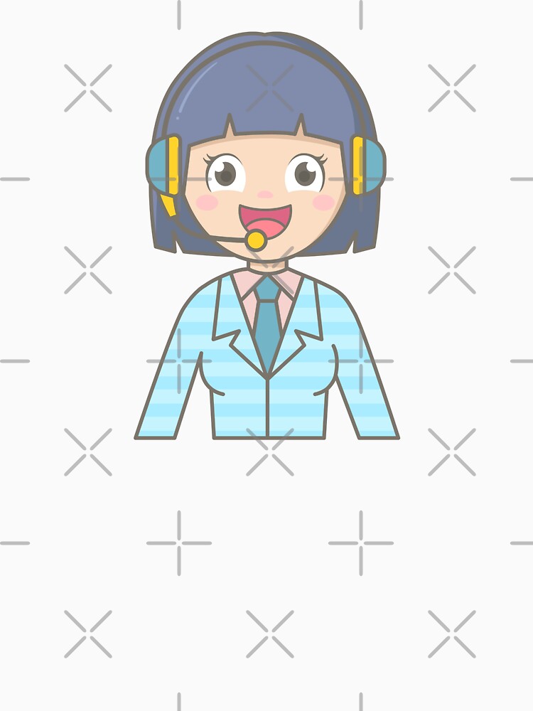 kid hand drawn cute office woman secretary customer service cartoon style illustration by nuchz